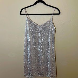 NEW Banana Republic silver sequins dress.
